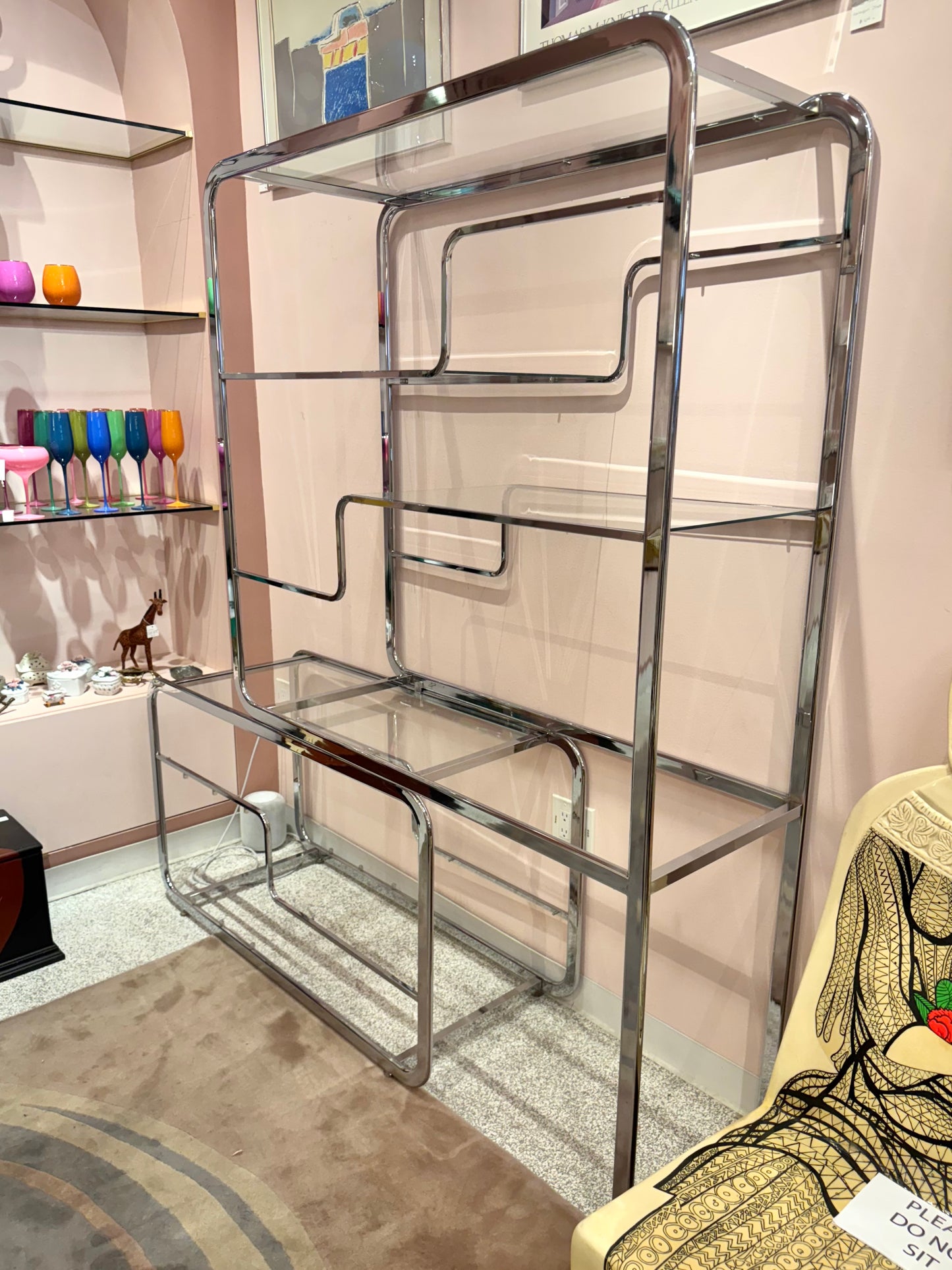 DIA Chrome and Glass Nesting Etagere