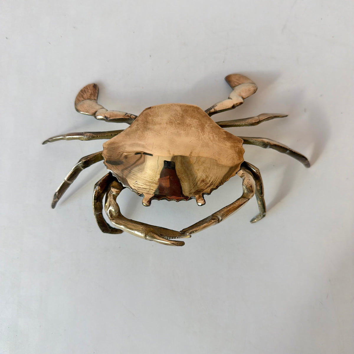 Vintage Brass Crab Ashtray