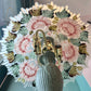 Vintage Tiffany Style Hand Painted Floral Glass Lamp