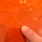 Vintage Postmodern Faux Goatskin Orange Lacquer Console Table