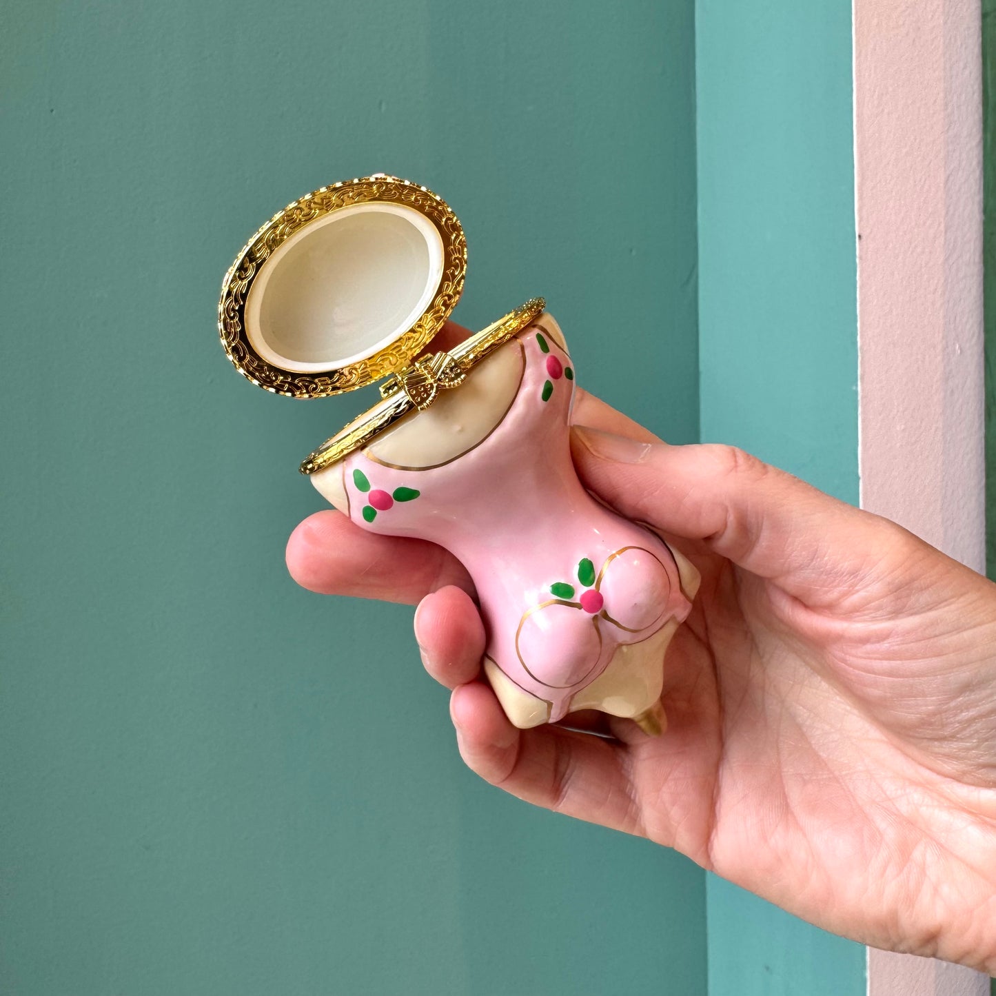 Pink Dress Mannequin Hand Painted Trinket Box
