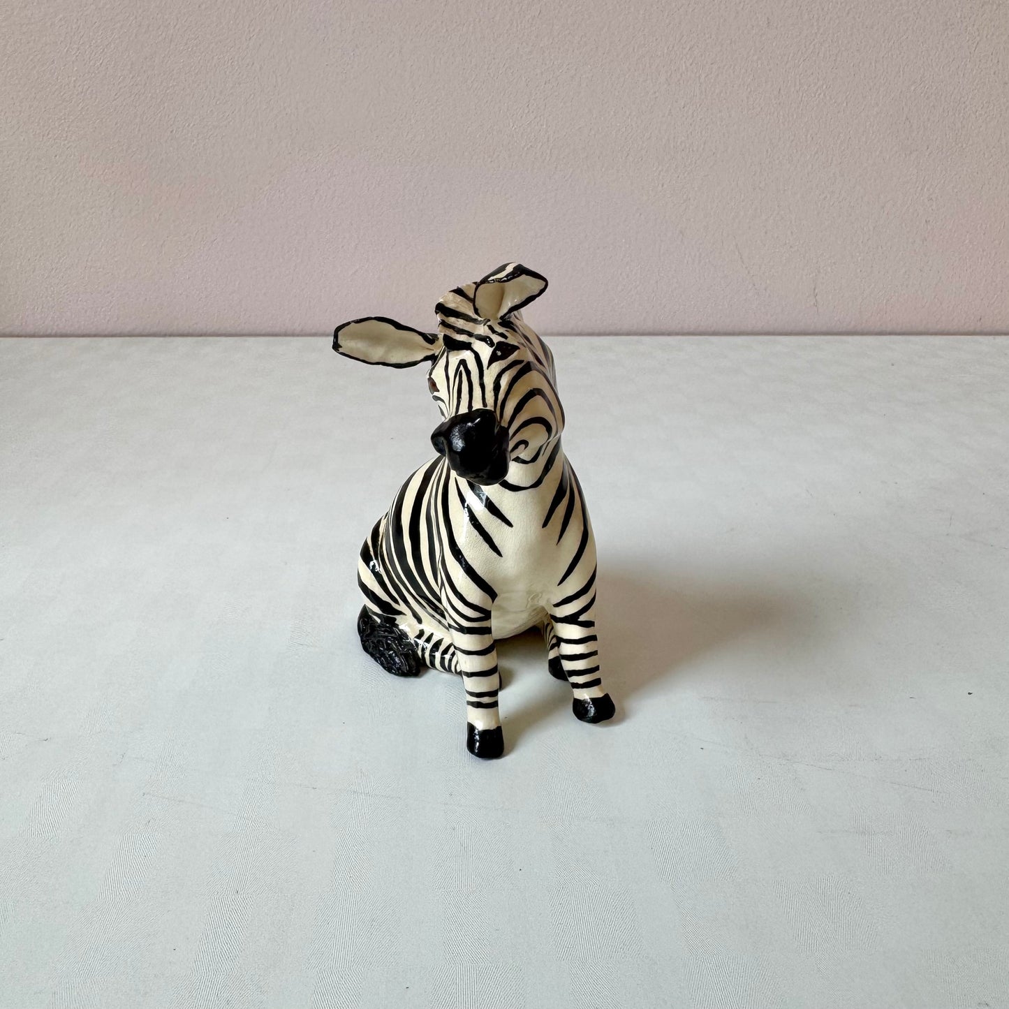 Vintage Small Bahati Ceramic Zebra Figurine