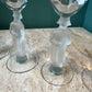 Vintage Set of 4 Bayel France Frosted Crystal Napoleon Cordial Glasses