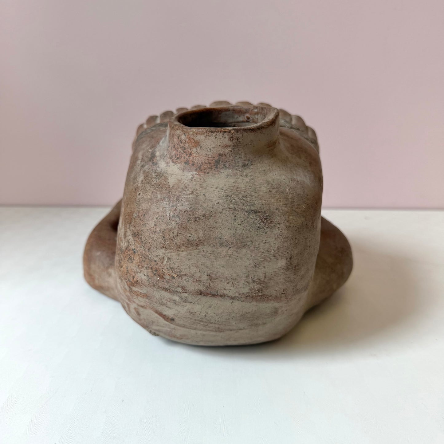Vintage Mid-Century Mayan-Style Terracotta 'Acrobat' Pottery Vase