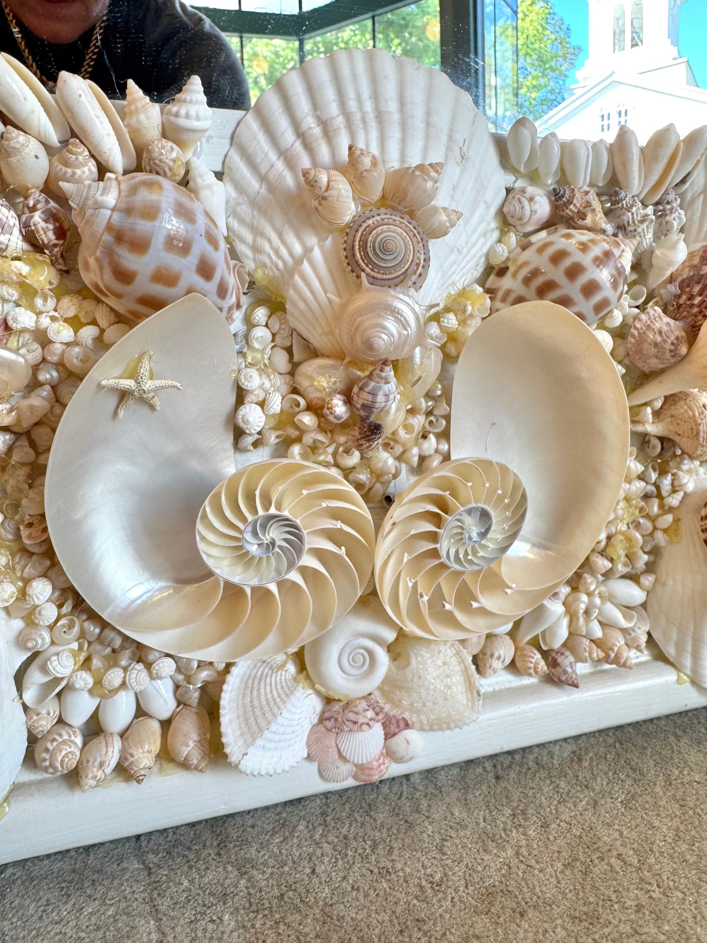 Vintage Shell Encrusted Mirror