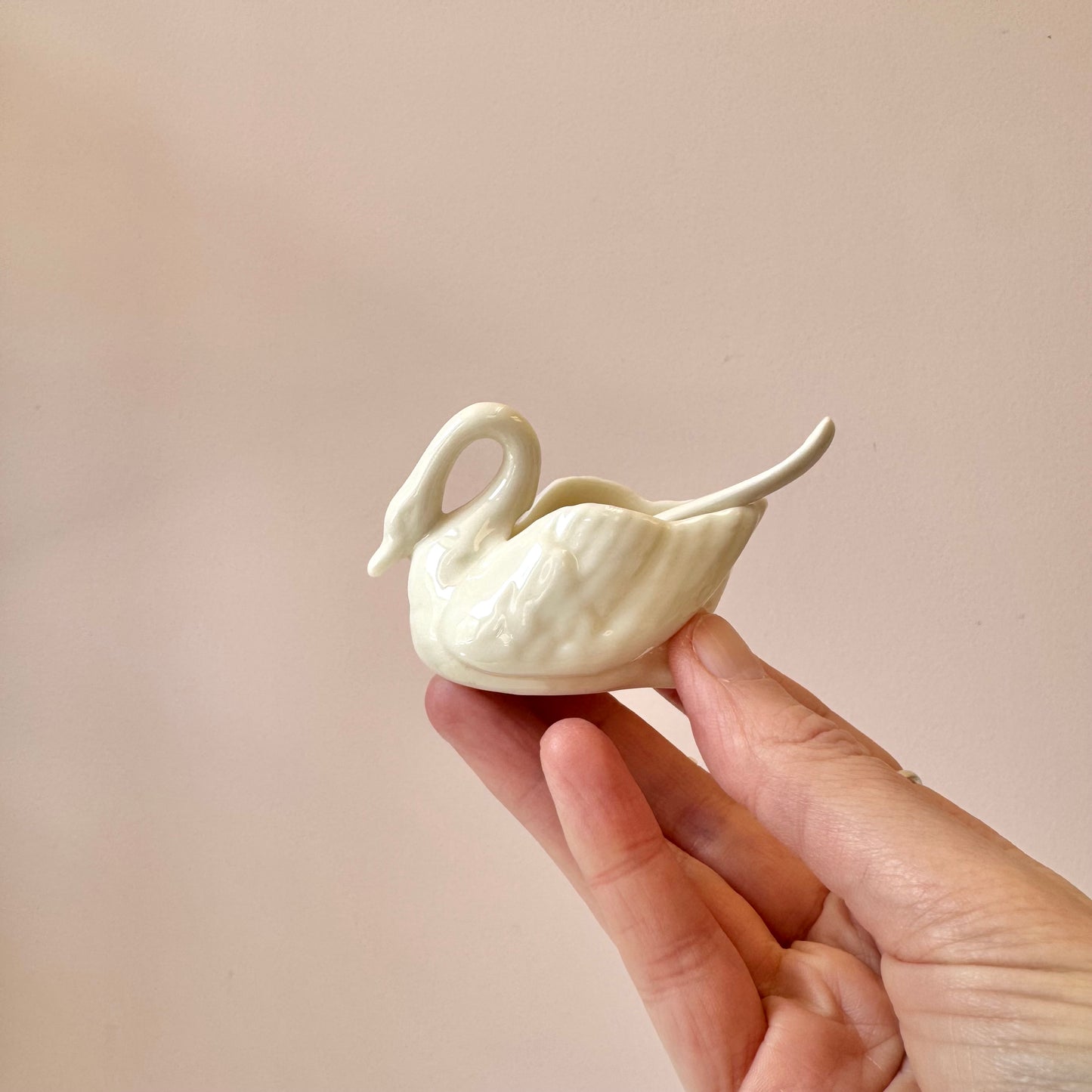 Vintage Porcelain Ceramic Swan with Spoon by Lenox