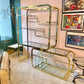 1980's DIA Brass and Glass Sliding Etagere