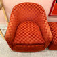 Vintage Dark Orange Checkered Tub Chair by Billy Baldwin for Luten-Clarey-Stern