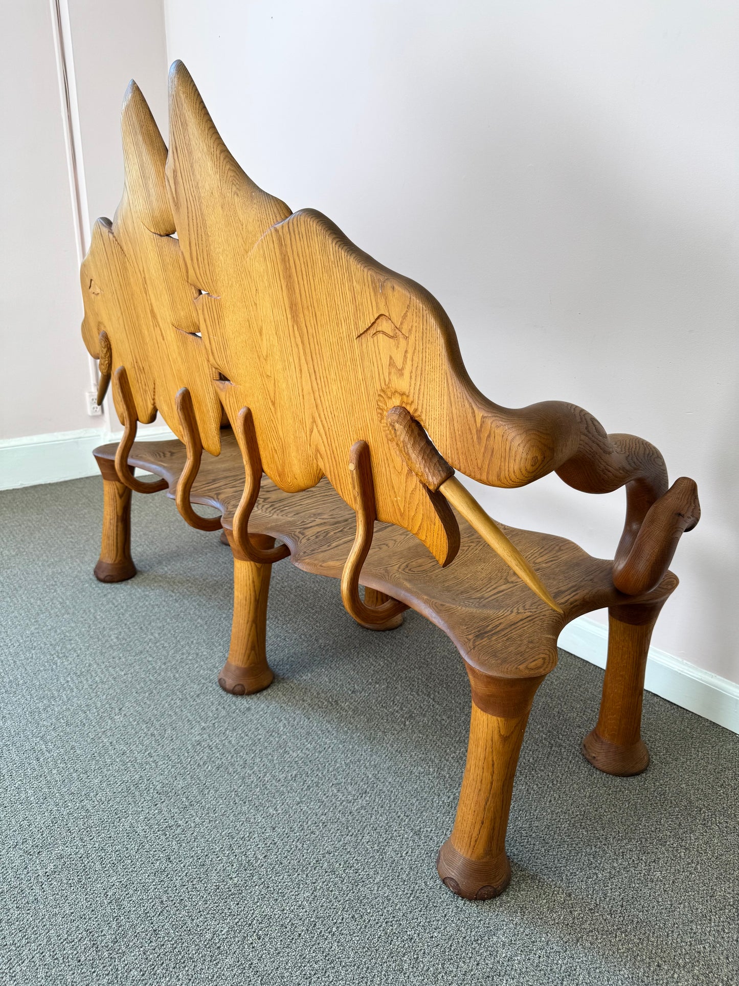 1981 Andrew Willner Elephant Bench/Signed and dated