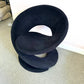 Vintage Spiral Ribbon Chair in Black Suede Attributed to Jaymar