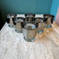 Vintage Set of 6 Dorothy Thorpe Style Silver Fade Cocktail Glasses
