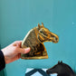 Pair of Vintage Brass Horse Head Bookends by Virginia Metalcrafters