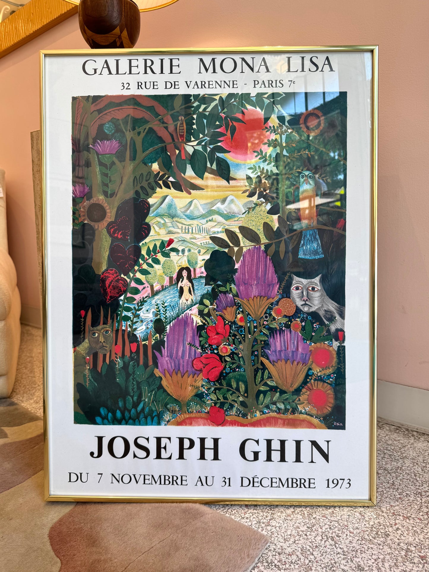 Vintage Framed Joseph Ghin Exhibition Poster
