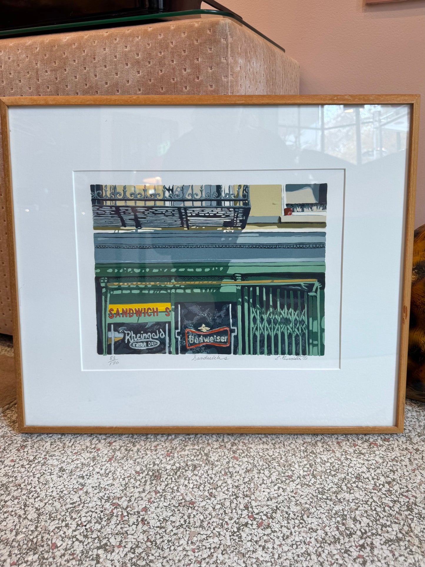 Vintage "Sandwich s" Original Signed and Numbered Screenprint by Ed Bordett