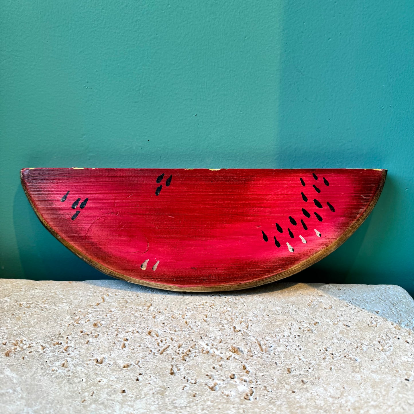 Vintage Wooden Watermelon Slice Wall Hanging