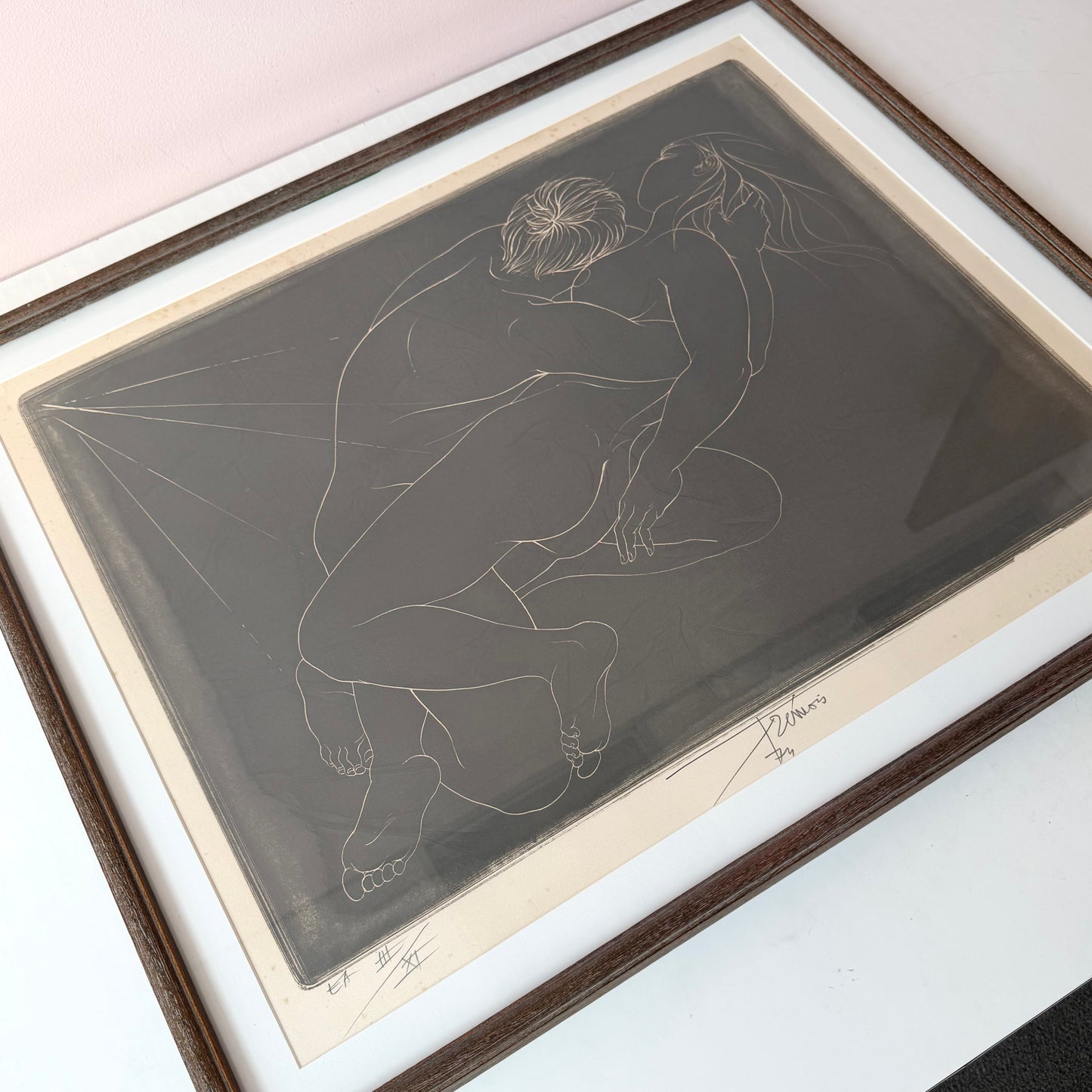 Vintage 1974 “Untitled - Embrace” Limited Edition Artists Proof Lithograph by Pierre-Yves Trémois