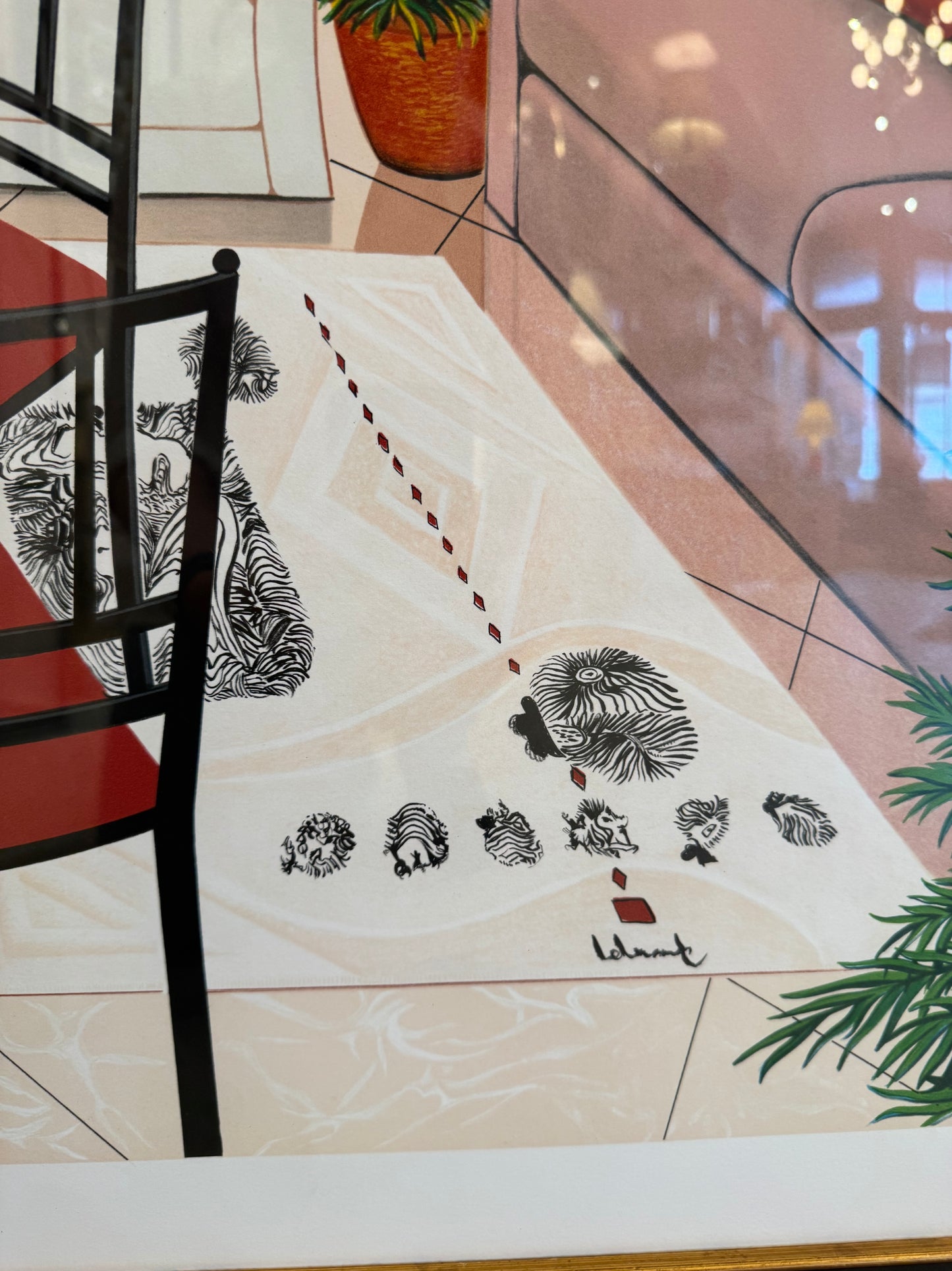 Vintage Limited Edition Signed Lithograph Titled "Le Salon Matisse" by Fanch (Francois Ledan)