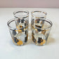 Vintage Set of Four 22 Karat Gold and Black Cat Rock Glasses by Georges Briard