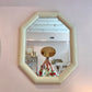 Vintage Octagonal Cream Lacquer Bullnose Mirror