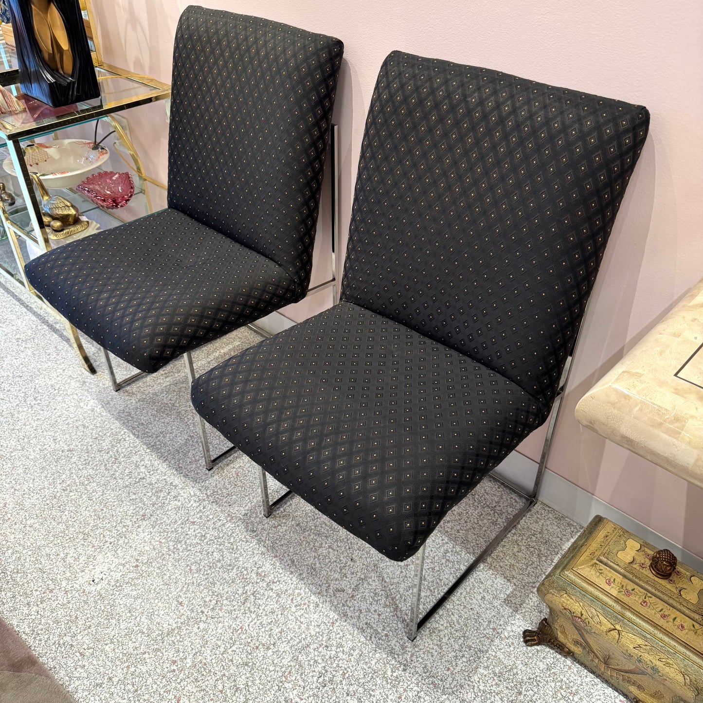 Pair of Vintage Dining Chairs by Milo Baughman for Thayer Coggin
