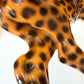 Vintage Mid-Century Ceramic Fighting Leopards Sculpture (as is)