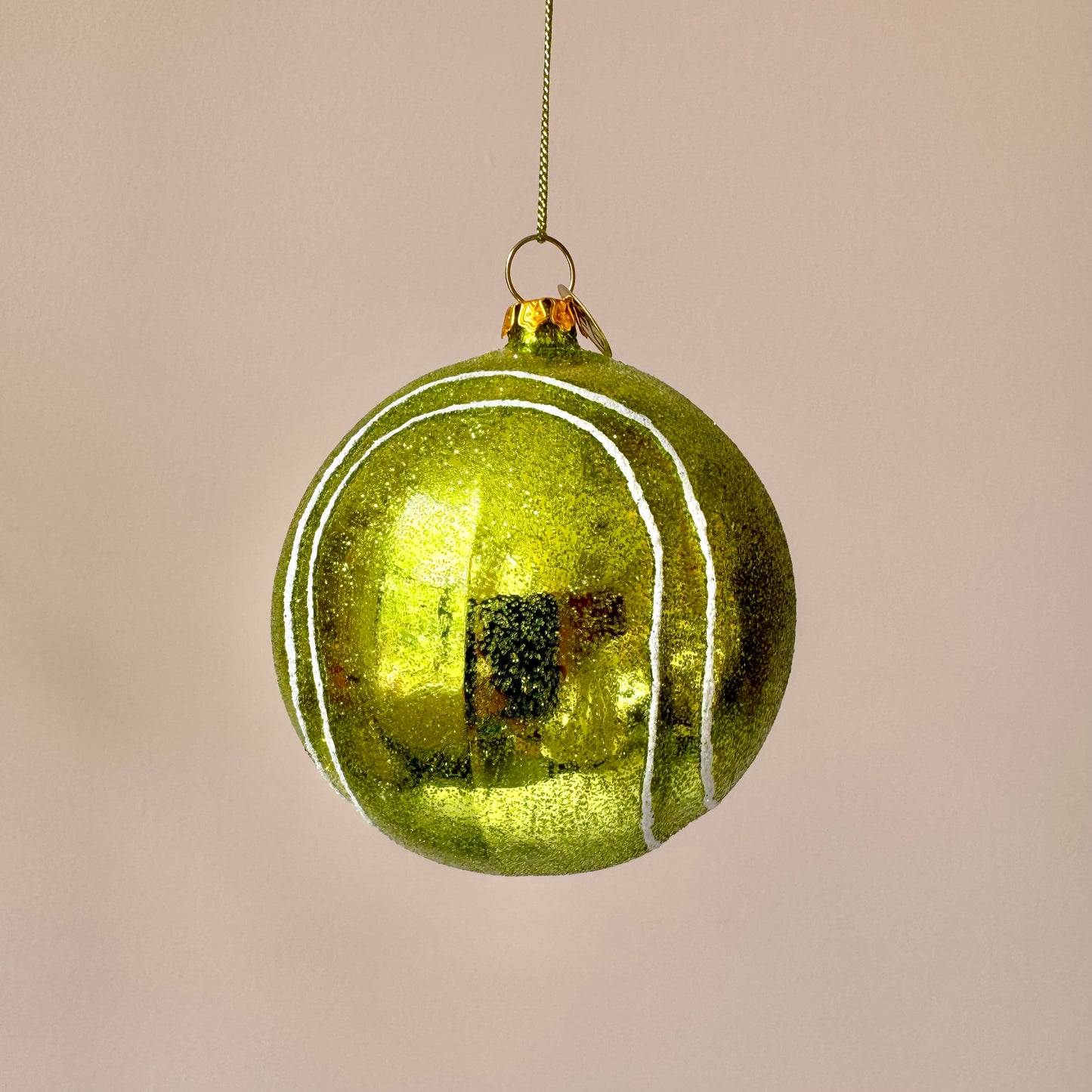 Tennis Ball Glass Ornament