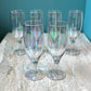 Set of 6 Vintage Iridescent Flute Glasses