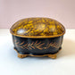Vintage Large Hand Painted "Tortoise" Shell Lidded Jewelry Box by Castilian Imports