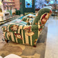 Vintage Green Stripe Shell Upholstered Armchair/item
