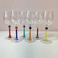 Vintage Set of 6 Hand Made Italian Wine Glasses by IVAT