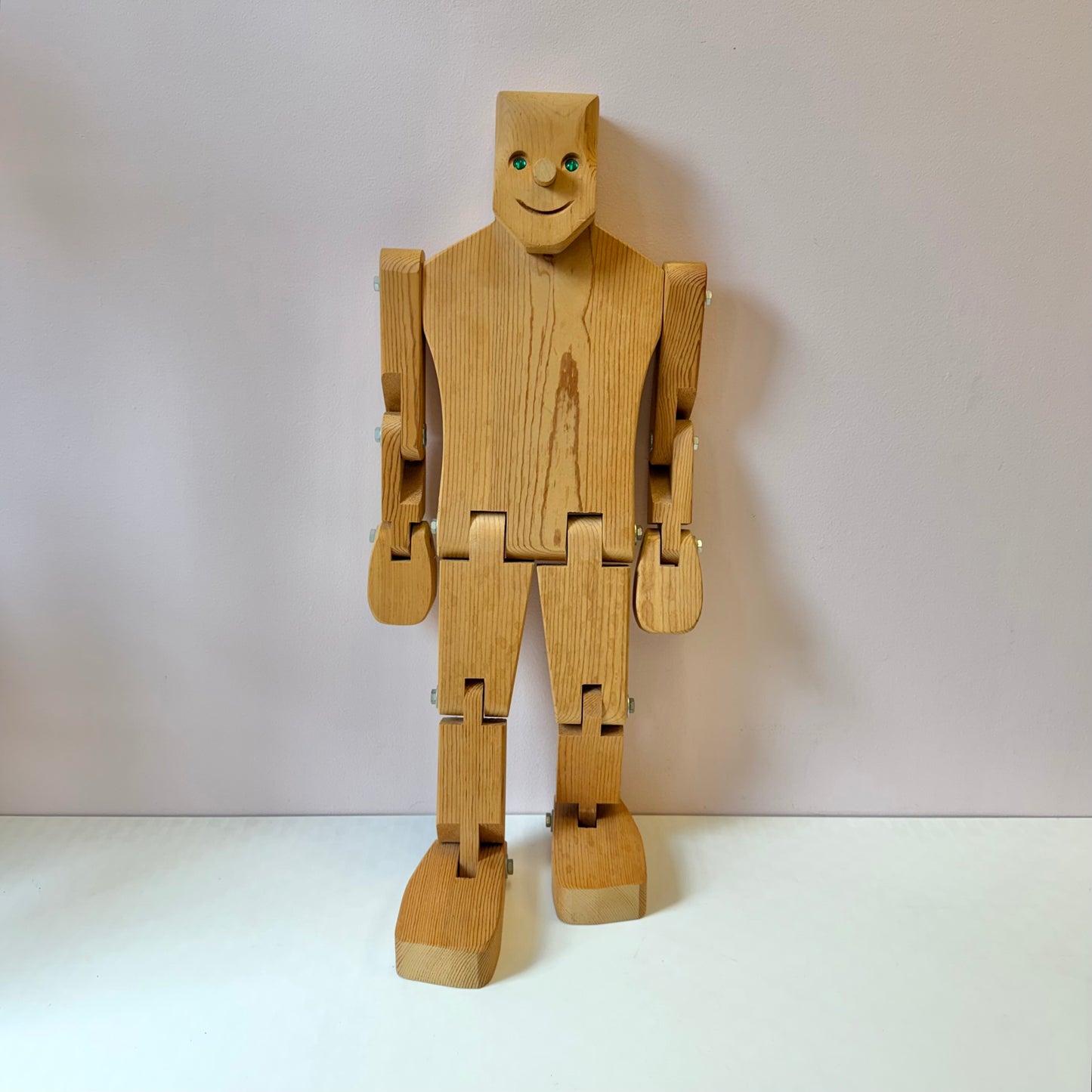 Vintage Articulating Wooden Man Statue