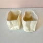 Vintage Pair of Ceramic "Paper Bag" Holders