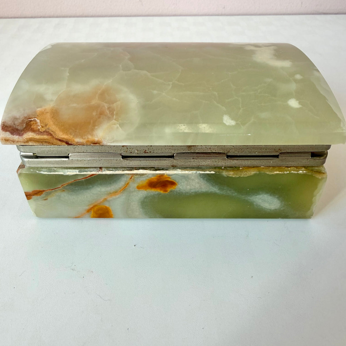 Vintage Green Onyx Hinged Box
