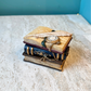 Vintage Ceramic Library Book Trinket Box
