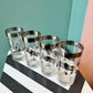 Set of 4 Vintage Metallic Playing Card Design Highball Glasses