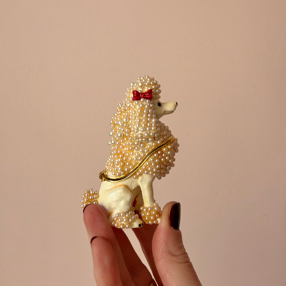 Jeweled Poodle Trinket Box