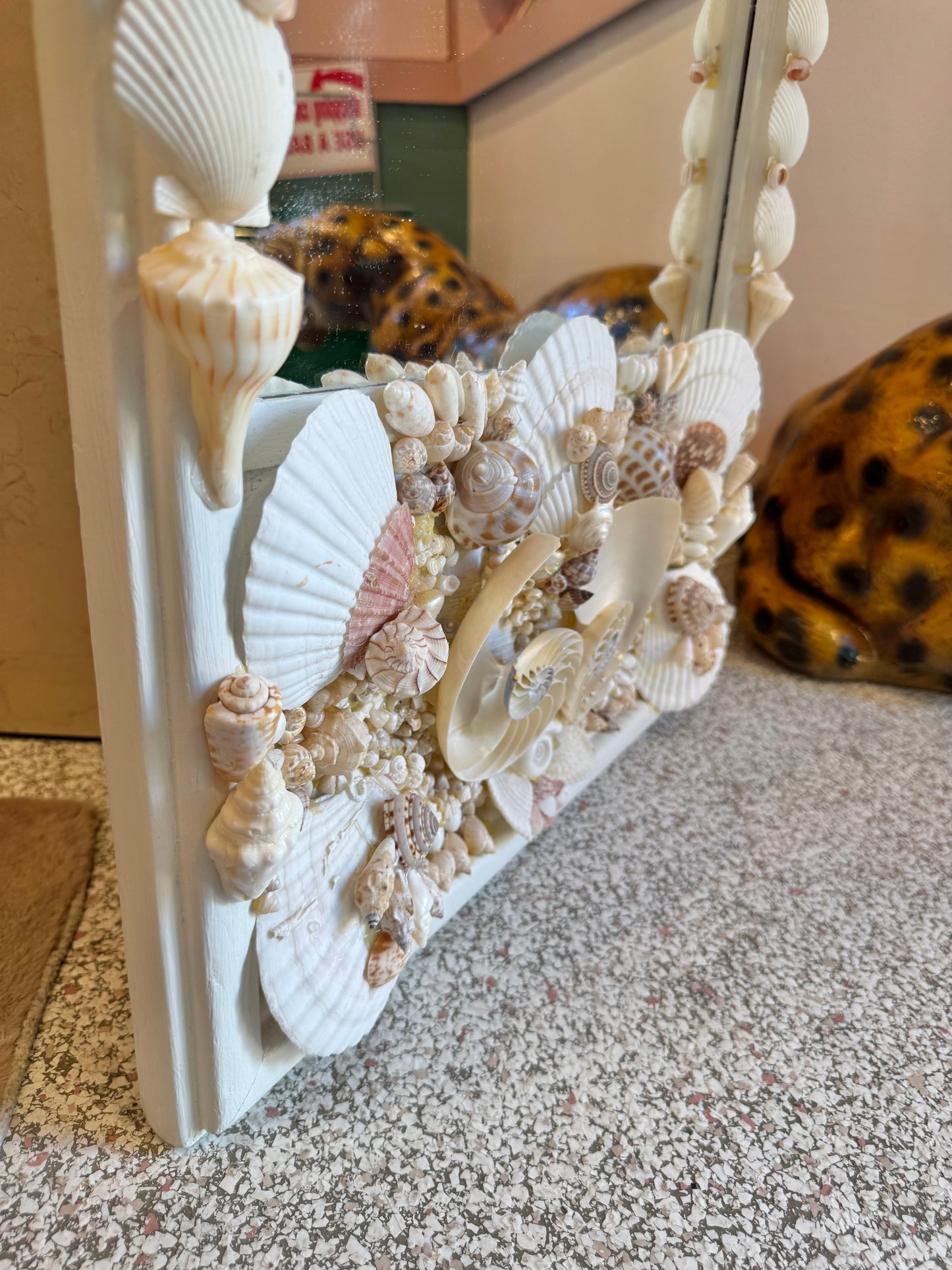 Vintage Shell Encrusted Mirror