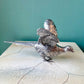 Pair of Antique Silver Plated Pheasant Bird Statues