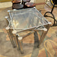 Set of 3 Vintage Chrome and Glass Stacking Tables