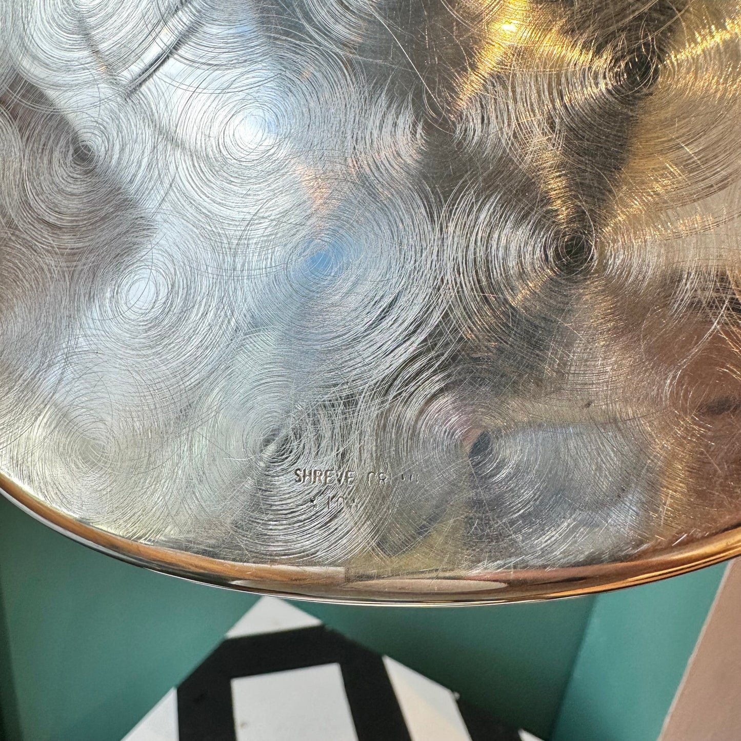 Vintage Engraved Silver Catchall/Cocktail Tray