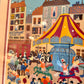 Framed Vintage ‘Park D’Amusement’ Limited Edition Serigraph by Claudine-Signed/Numbered