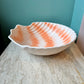 Vintage Large Hand Painted Clam Shell Serving Bowl by Cardinal Inc.