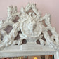 Vintage White Rococo Style Mirror with Carved Maiden Mask Crest