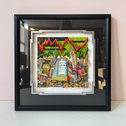Vintage Original Deluxe Limited Edition Wall Street "Bears-A-Hangin', Bulls-A-Chargin" 3D Artwork by Charles Fazzino