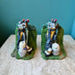Vintage Resin Golf Club Scene Bookends
