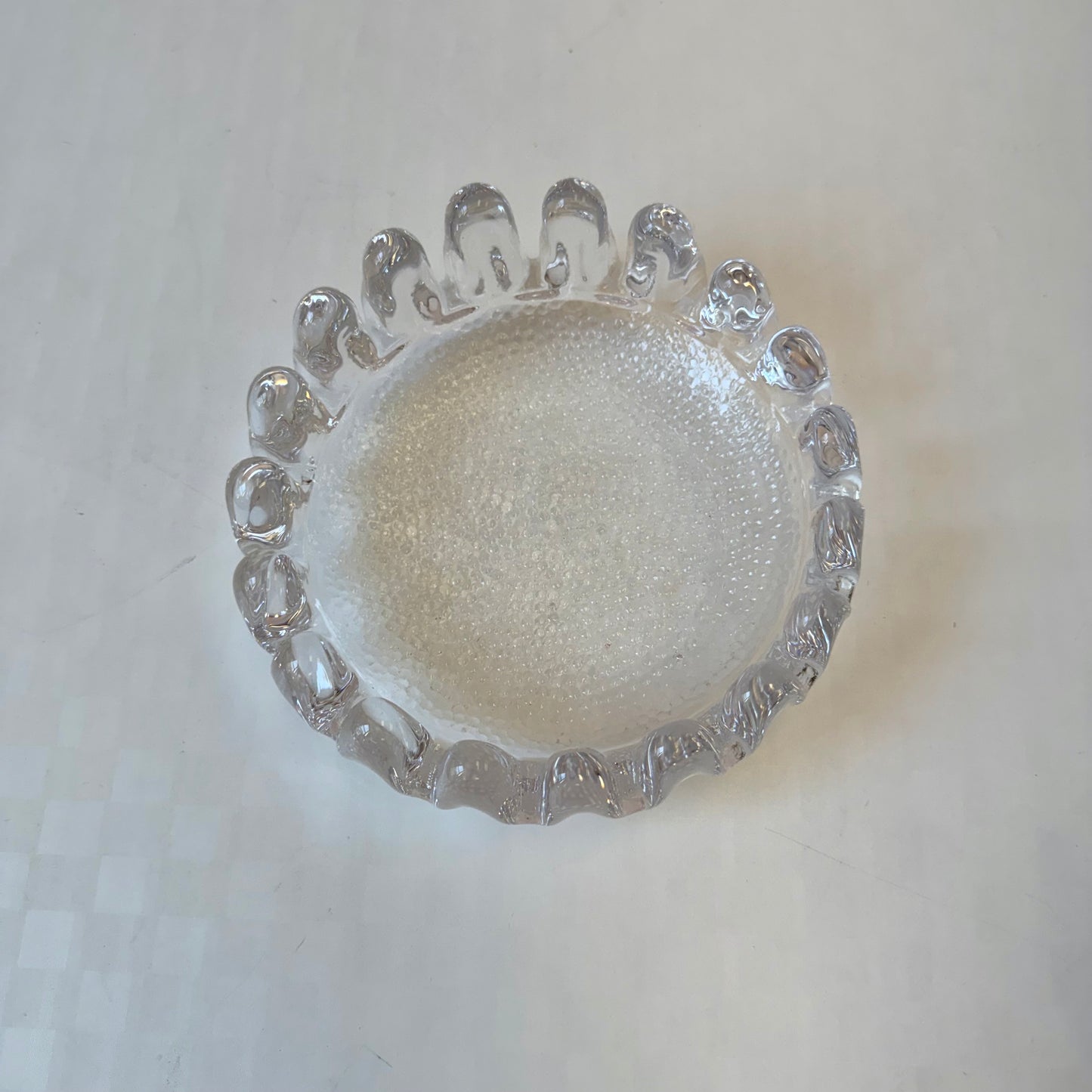 Vintage Kosta Boda Art Glass Sunflower Catchall Bowl