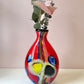 Vintage Large Multicolor Handblown Murano Glass Vase Attributed to Salvadore Studio