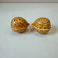 Pair of Vintage Ceramic Walnut Salt and Pepper Shakers