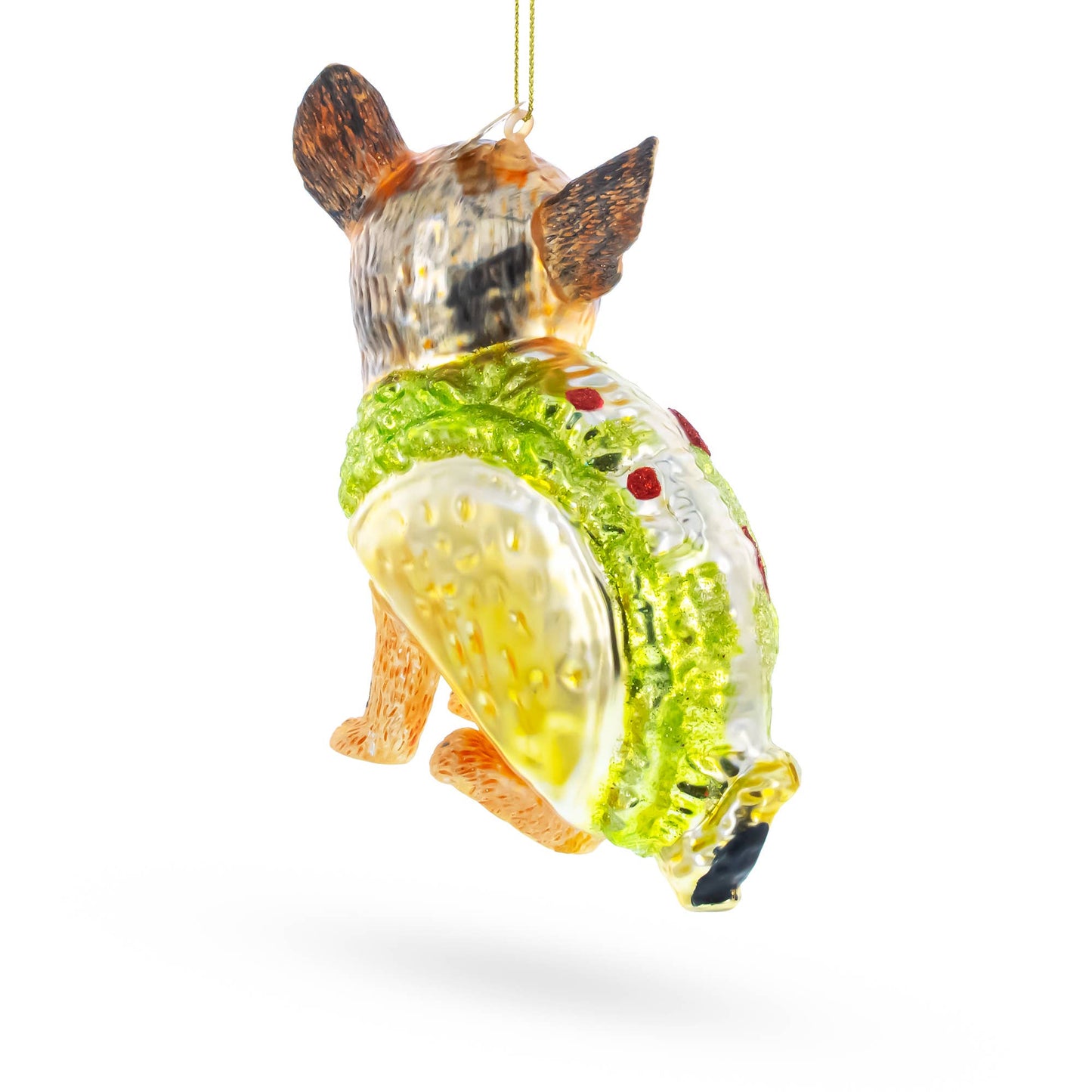 Taco Dog Glass Ornament