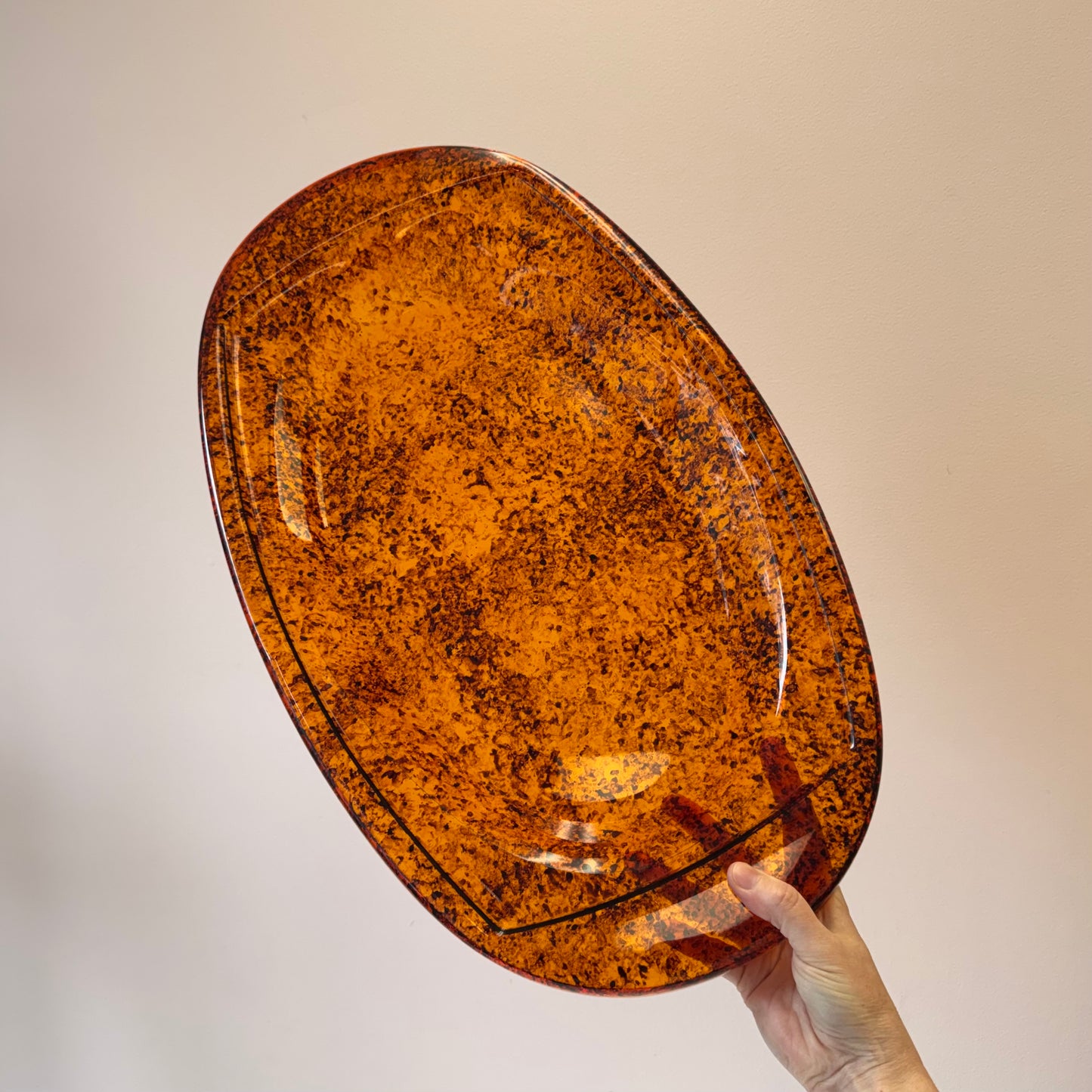 Large Vintage Acrylic "Tortoise Shell" Tray